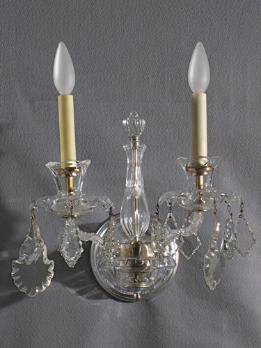 Pair of Cut Glass Crystal Sconces
